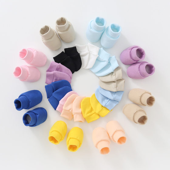 Foreign trade Europe and the United States baby anti-scratch gloves foot cover newborn gloves foot cover combination 821060