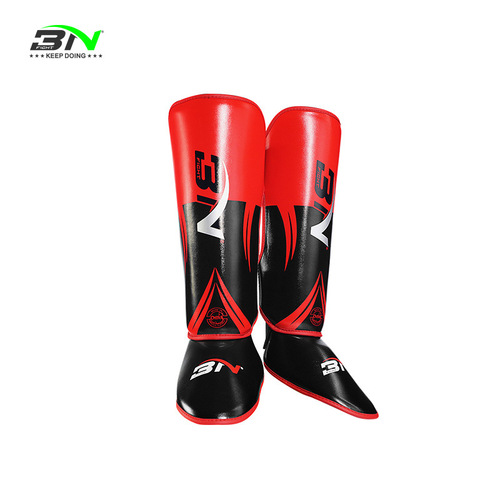 BN Muay Thai leg guards, Sanda with instep and shin guards, adult boxing training, thickened fighting protective gear, Taekwondo leg guards