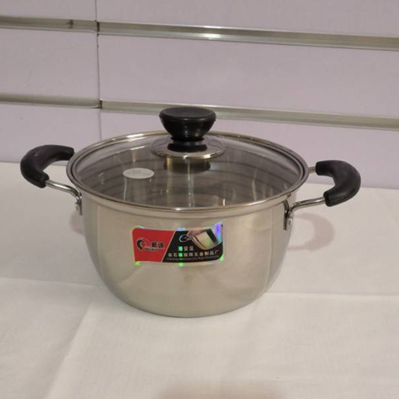 Milk pot non-magnetic binaural Korean soup pot single bottom milk pot double bottom milk pot single handle milk pot wholesale Gecheng milk pot