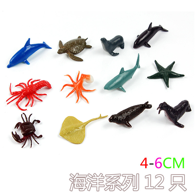 Juguete para niños modelo animal simulación animal salvaje dinosaurio marino conjunto completo juguete pegamento suave traje mundo animal