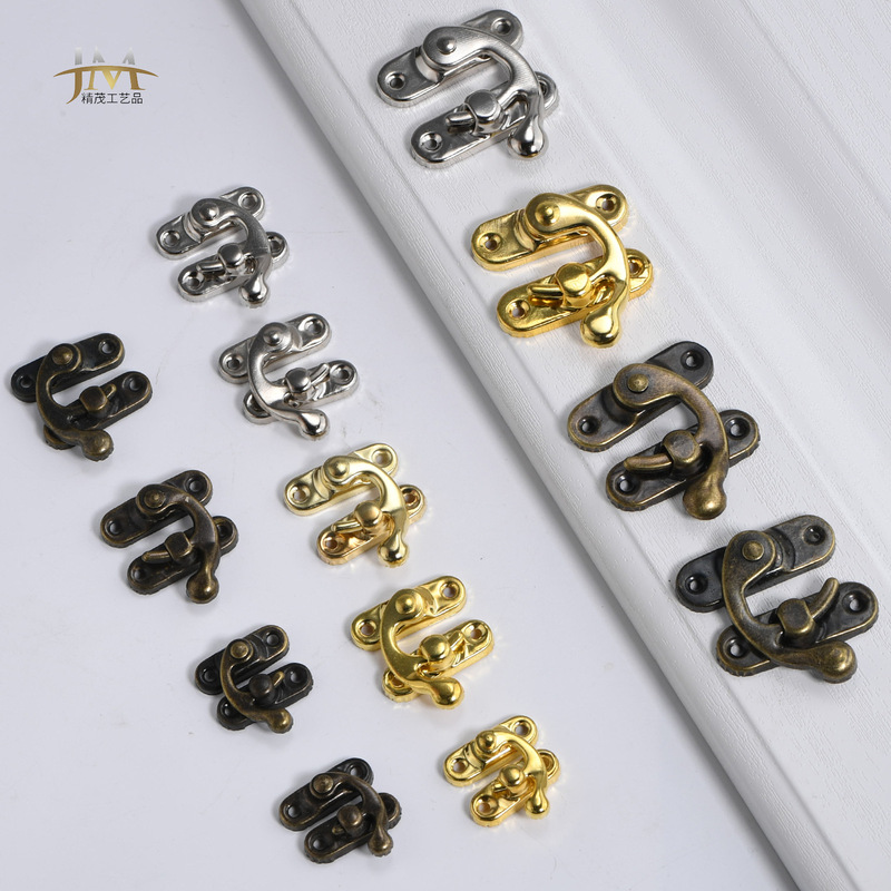Metal Box Latch Hook for Wine Boxes, Gift Box Clasp, Horn Lock, Hidden Box Latch, Jingmao New Chinese Style with New Chinese Elements