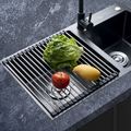 不锈钢厨房用品可折叠沥水架碗架水果架水槽厨房置物架蔬菜控水架