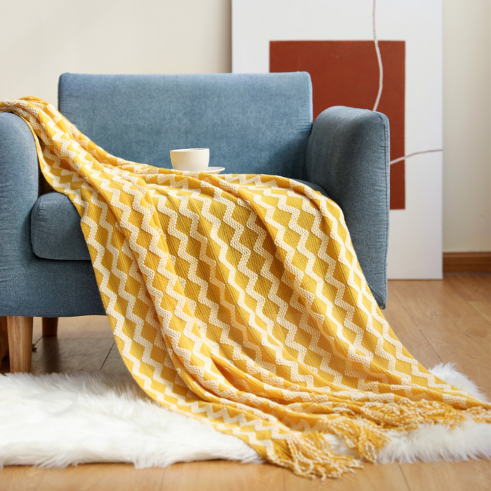 Knitted blanket, sofa blanket, bedside towel blanket, summer office air conditioning blanket, nap blanket, small blanket wholesale