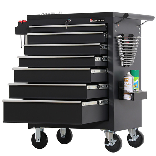 Tool cabinet with five drawers, push-type, for hardware tools, car repair shop, small repair cart, heavy-duty mobile cabinet