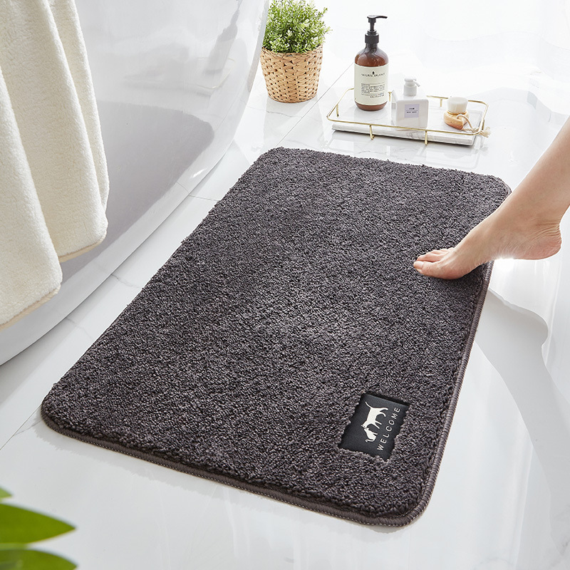 Transfronterizo de color sólido pastel de lana baja de terciopelo estera del piso del hogar puerta del dormitorio baño estera antideslizante alfombra absorbente alfombra del piso