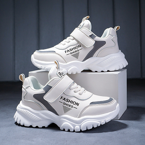 Ultrafiber leather children's sneakers, autumn new style, boys 'casual shoes, girls' running shoes, medium and large children's shoes, spring and autumn style,