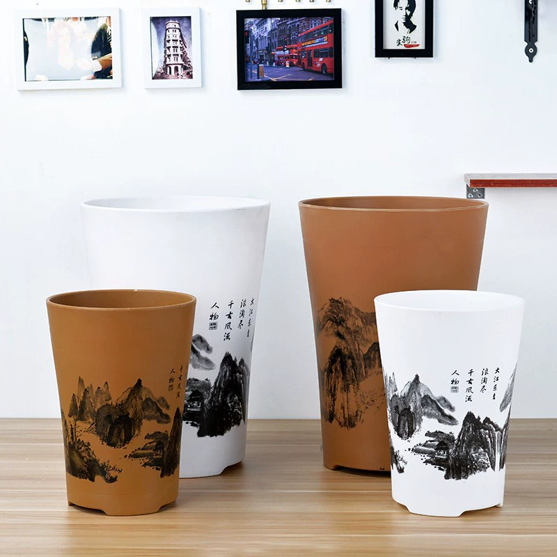 Новый цветочный горшок из пластиковой смолы Цветочный горшок Большой Зеленый завод в горшке Фруктовое дерево Гостиная Цветочный горшок Креативное утолщенное длинное тело