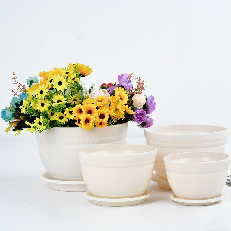 Цветочный горшок из смолы в глиняном стиле круглый цветочный горшок пластиковый дышащий балкон цветочный горшок Овощной Зеленый Розовый горшок Большой Лоток для доставки