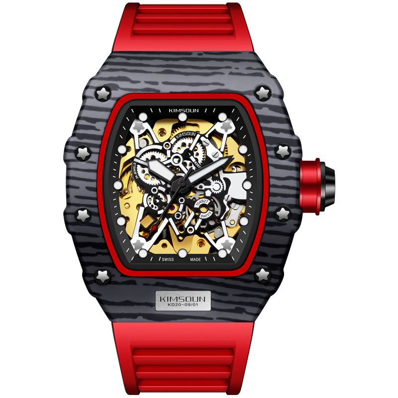 Miller Skeleton Automatic Mechanical Watch For Men Barrel Shape_voghion.com