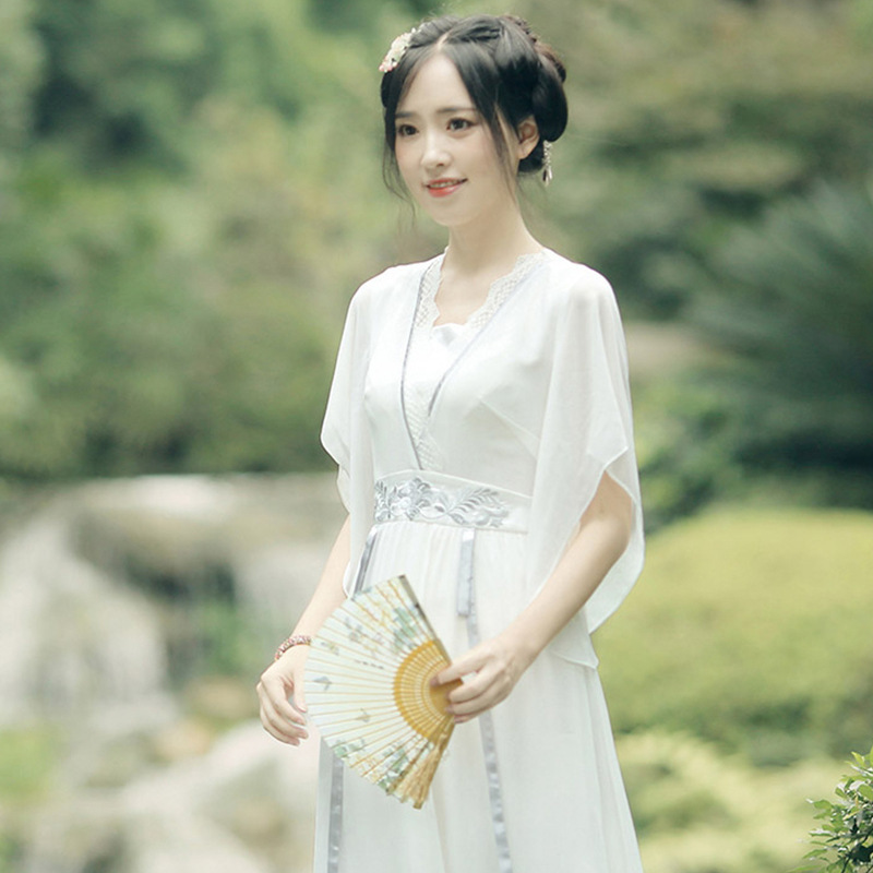 Summer shiffon white colored Hanfu
