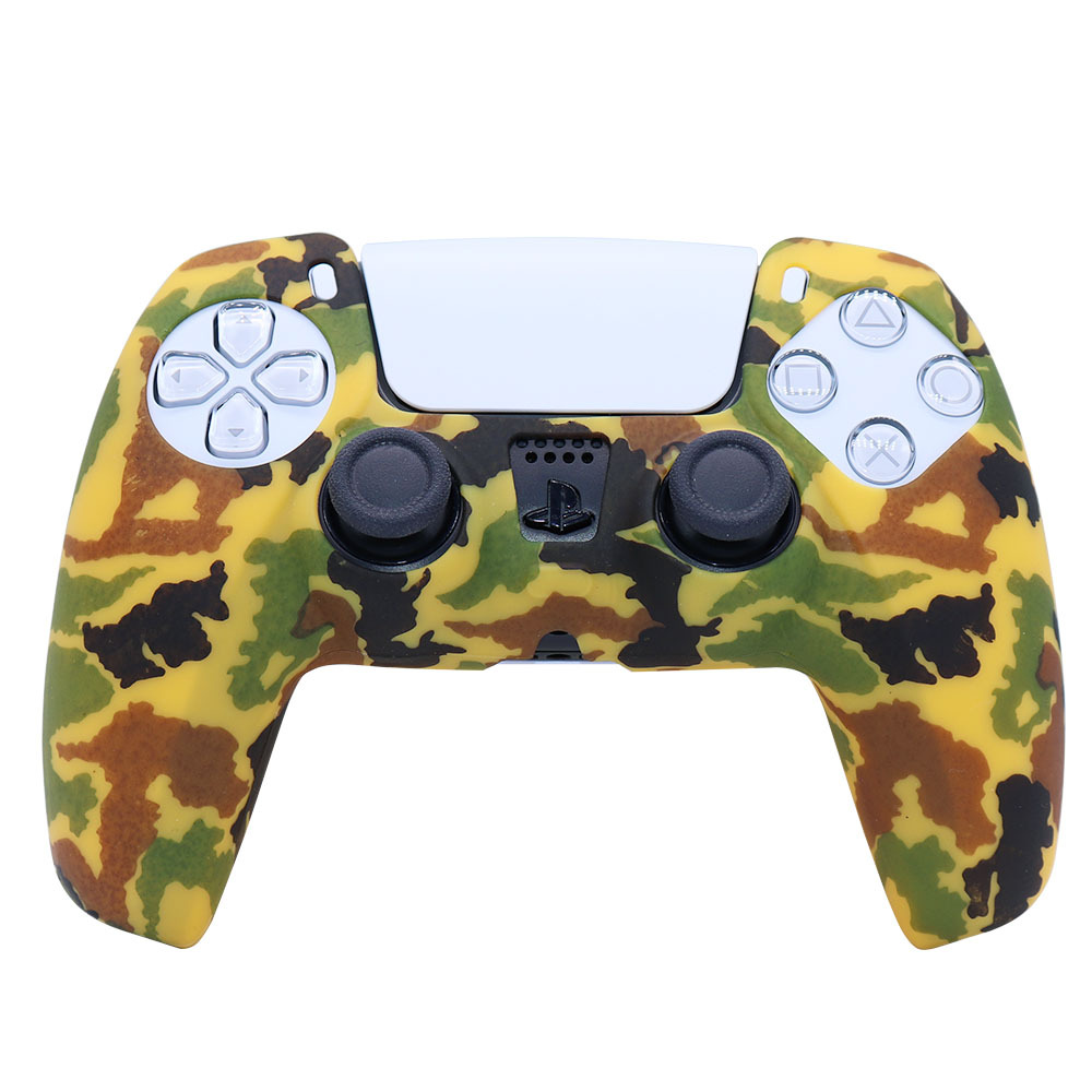 PS5 funda de silicona GamePad funda de silicona camuflaje marca de agua funda protectora aceite spray sensación acuarela caso PS5 Accesorios