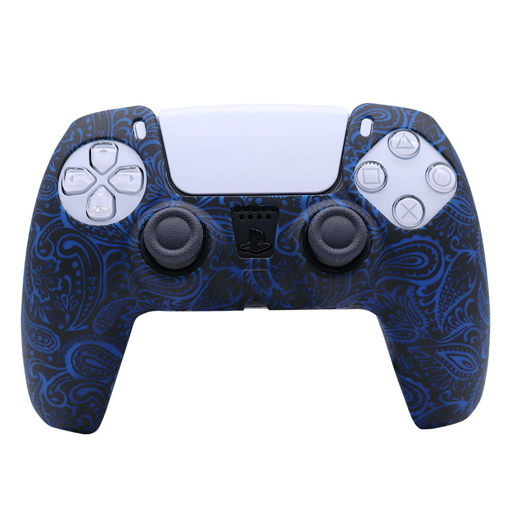 PS5 funda de silicona GamePad funda de silicona camuflaje marca de agua funda protectora aceite spray sensación acuarela caso PS5 Accesorios
