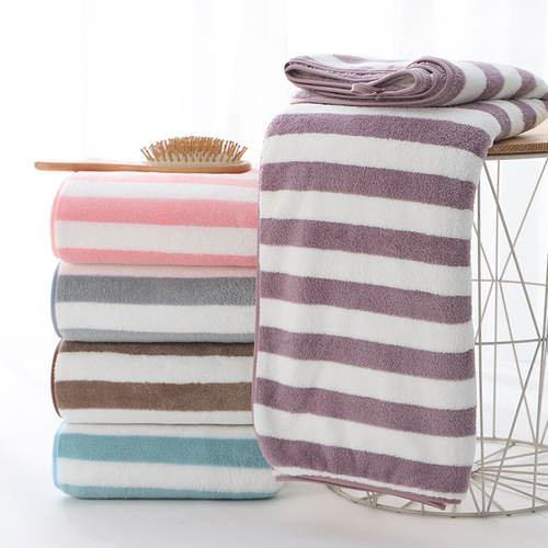 Coral velvet bath towel 70*140 thick adult bath towel absorbent quick drying beach towel gift bath towel wholesale