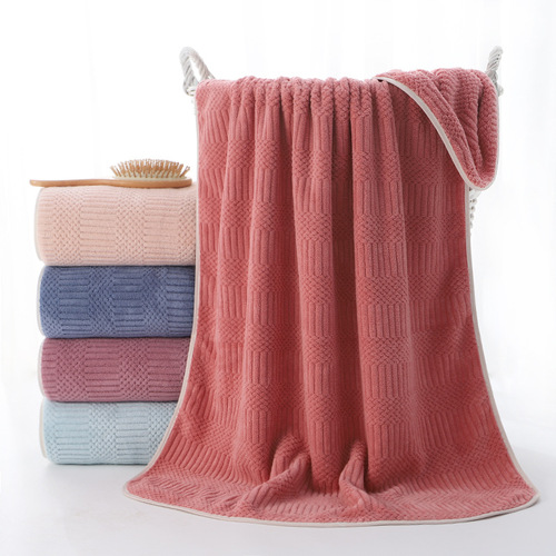 Coral velvet bath towel adult thickened large towel quick-drying swimming towel absorbs more water than pure cotton