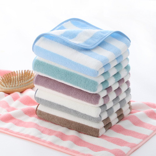 Warp knitted coral velvet towel household thickened face towel soft water absorbent quick dry adult bath towel gift towel wholesale