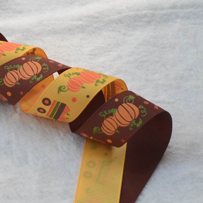 AW293万圣节南瓜推车涤纶罗纹带