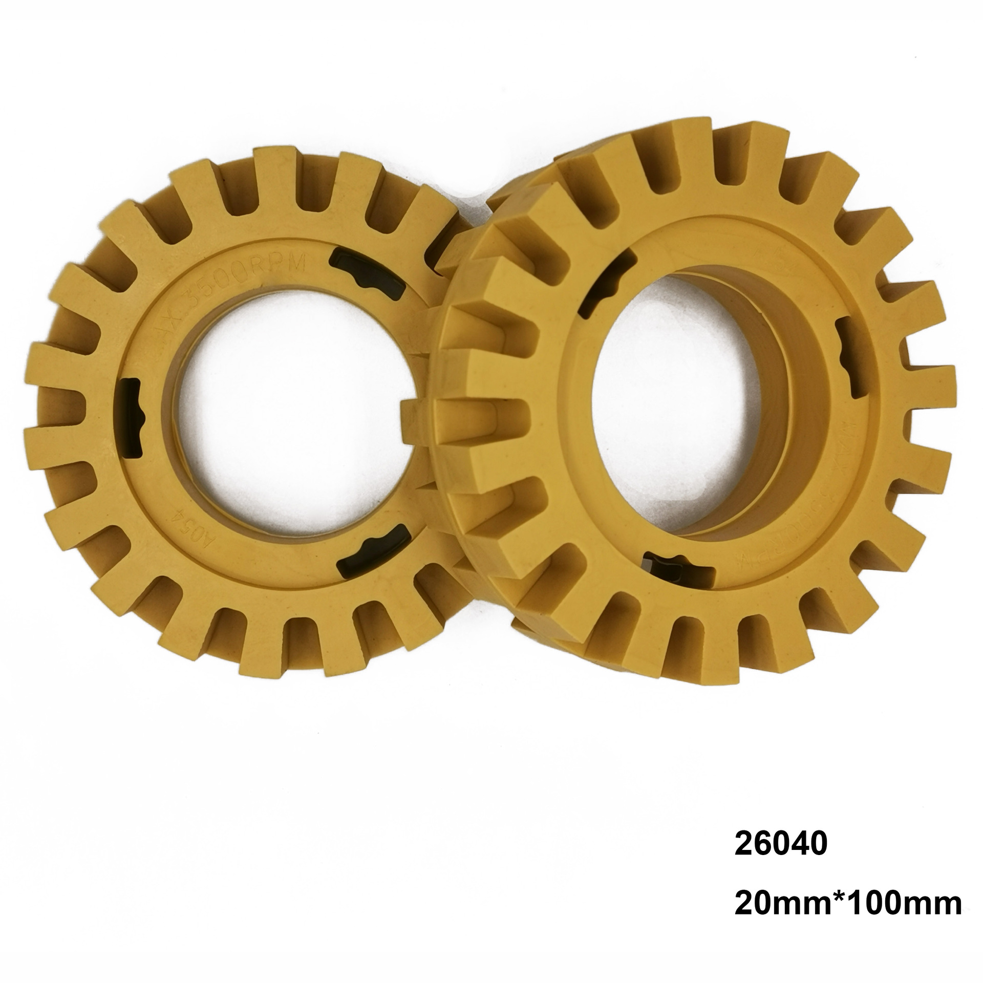 跨境4寸100mm齿轮状除胶轮去胶盘 气动除胶盘除漆橡胶轮除胶盘