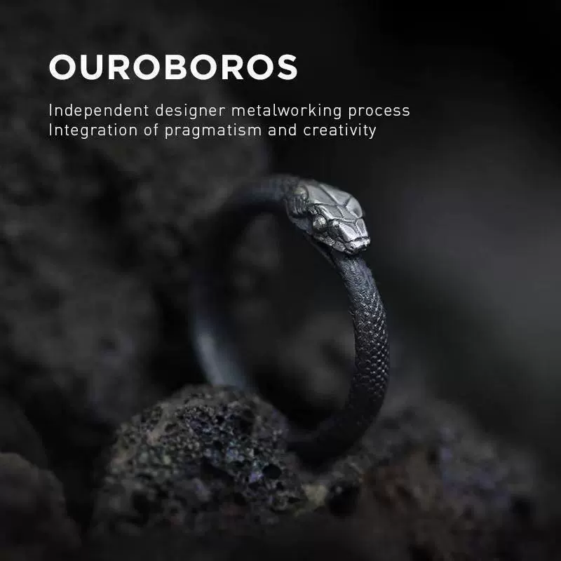 Adjustable Snake Ring, Thai-Style Silver & Copper, Personalized Open Band, Index Finger