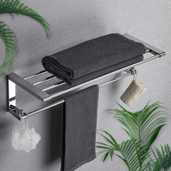 全銅浴室掛件毛巾架套裝衛生間置物架壁掛雙層浴巾架衛浴五金收納