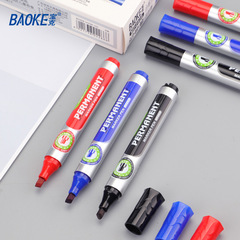 Boquer Blue, Red, Black Permanent Markers with Refill, Single-Ended Logistics Marking Pens, Slanted Oil-Based Shipping Markers