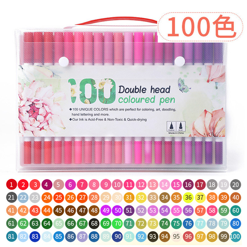 Cross-border 168-color doble cabeza marca acuarela pluma 80-color estudiante pintura de los niños marca pluma traje lavable suave cabeza