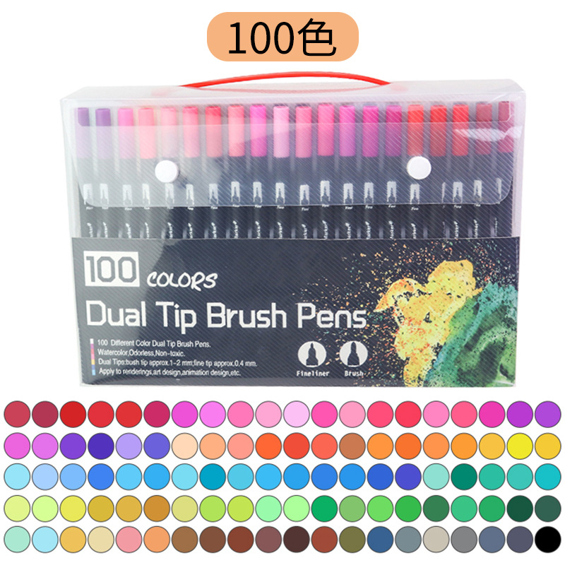Cross-border 168-color doble cabeza marca acuarela pluma 80-color estudiante pintura de los niños marca pluma traje lavable suave cabeza