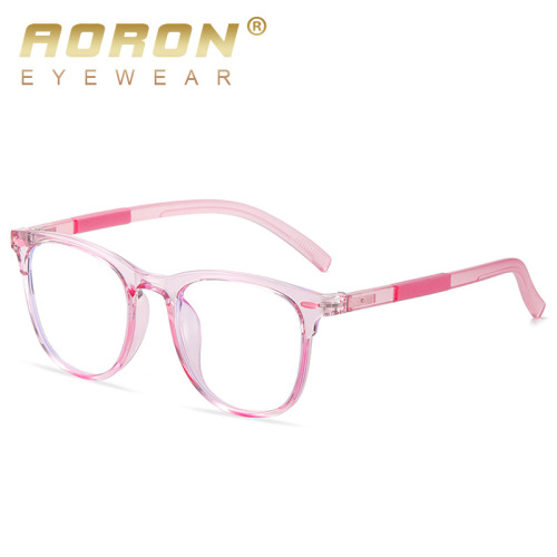 New fashionable children's anti-blue light glasses men's and women's flat glasses TR goggles color soft frames TR1001