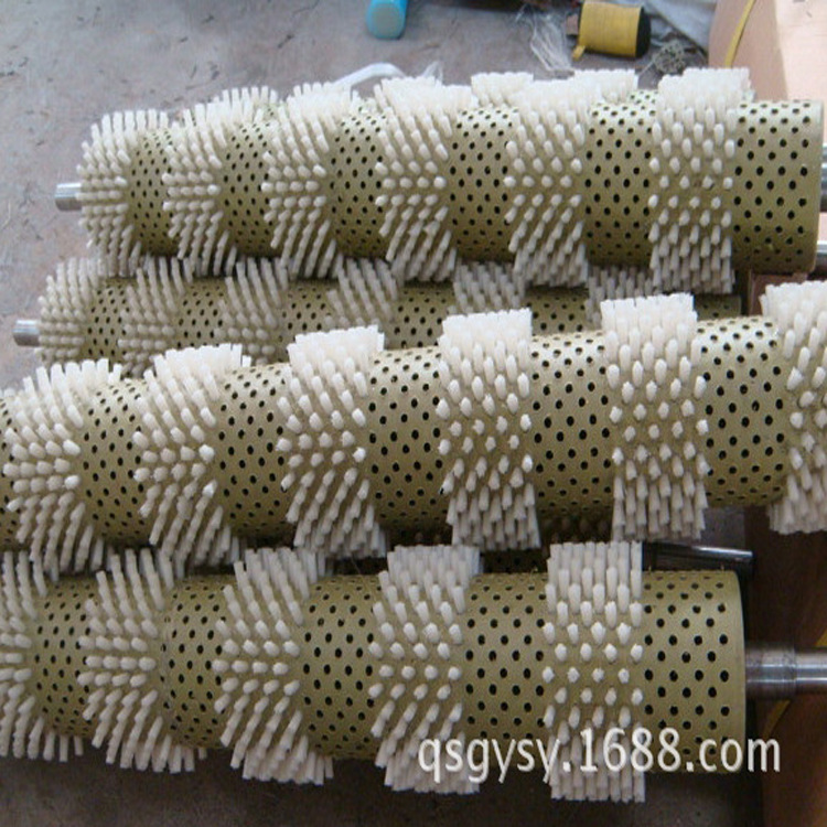 尼龙丝清洗机毛刷辊滚筒刷 马毛猪鬃辊刷空心毛刷轮钢丝刷辊