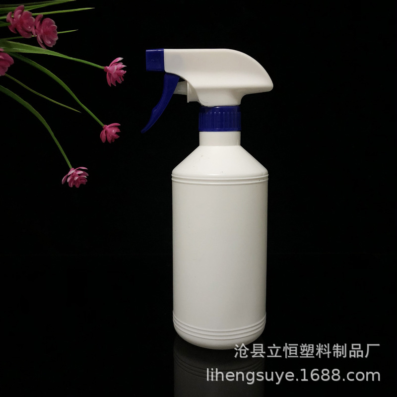 厂家现货供应500ml全能水清洁剂塑料水瓶pe消毒瓶手压式去油污瓶