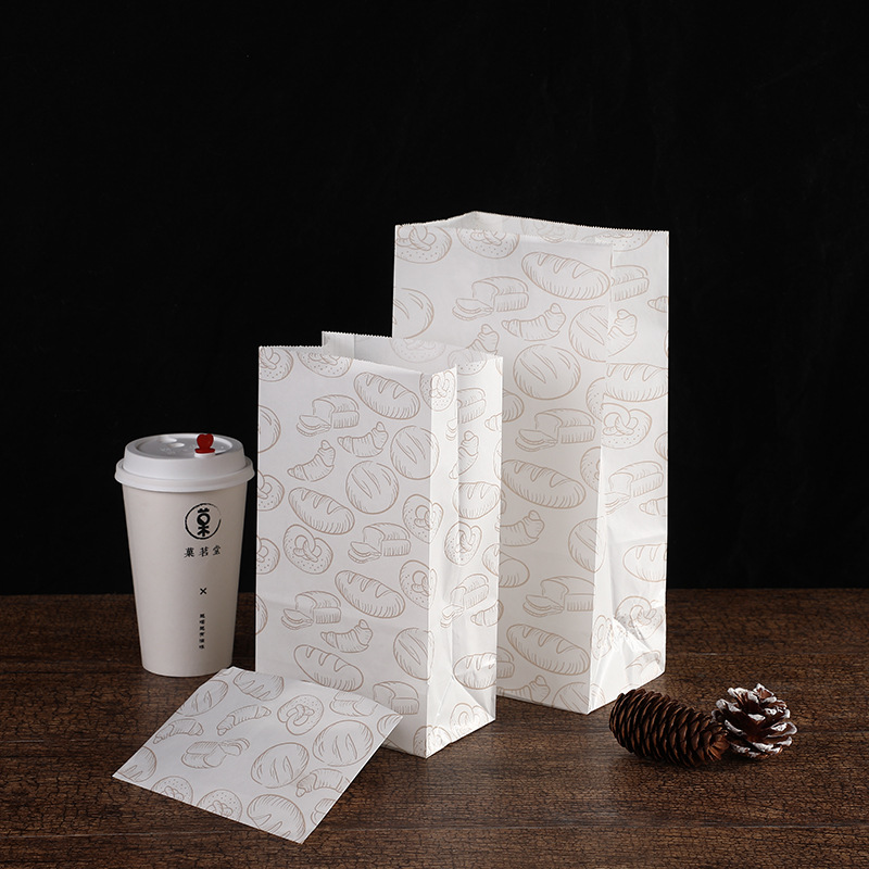 外卖包装袋可定早餐防油纸袋烘焙面包礼品袋方底牛皮纸袋打包袋