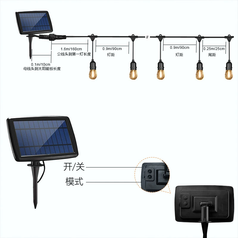 Пользовательский: Travel LED Christmas bulb solar-powered for gazebo
