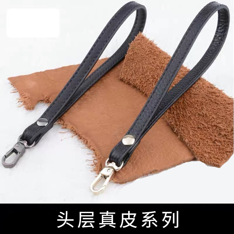 Hand bag with wallet hand strap hand strap accessories key chain strap black leather wrist strap factory direct sales