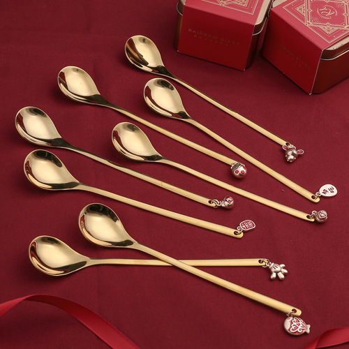 A wedding souvenir pendant spoon ins style coffee stirring spoon creative dessert spoon spoon stainless steel spoon