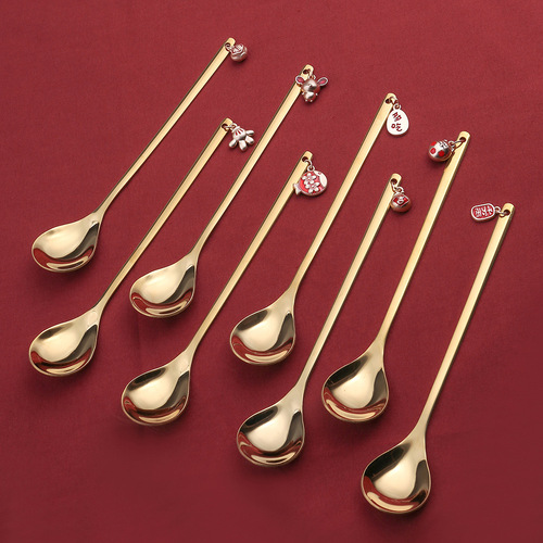 A wedding souvenir pendant spoon ins style coffee stirring spoon creative dessert spoon spoon stainless steel spoon