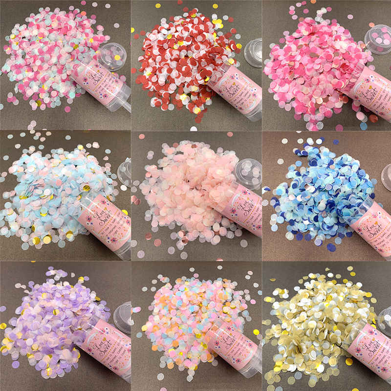 Factory direct confetti push music fireworks tube wedding supplies Daquan party hand-held small salute spray tube