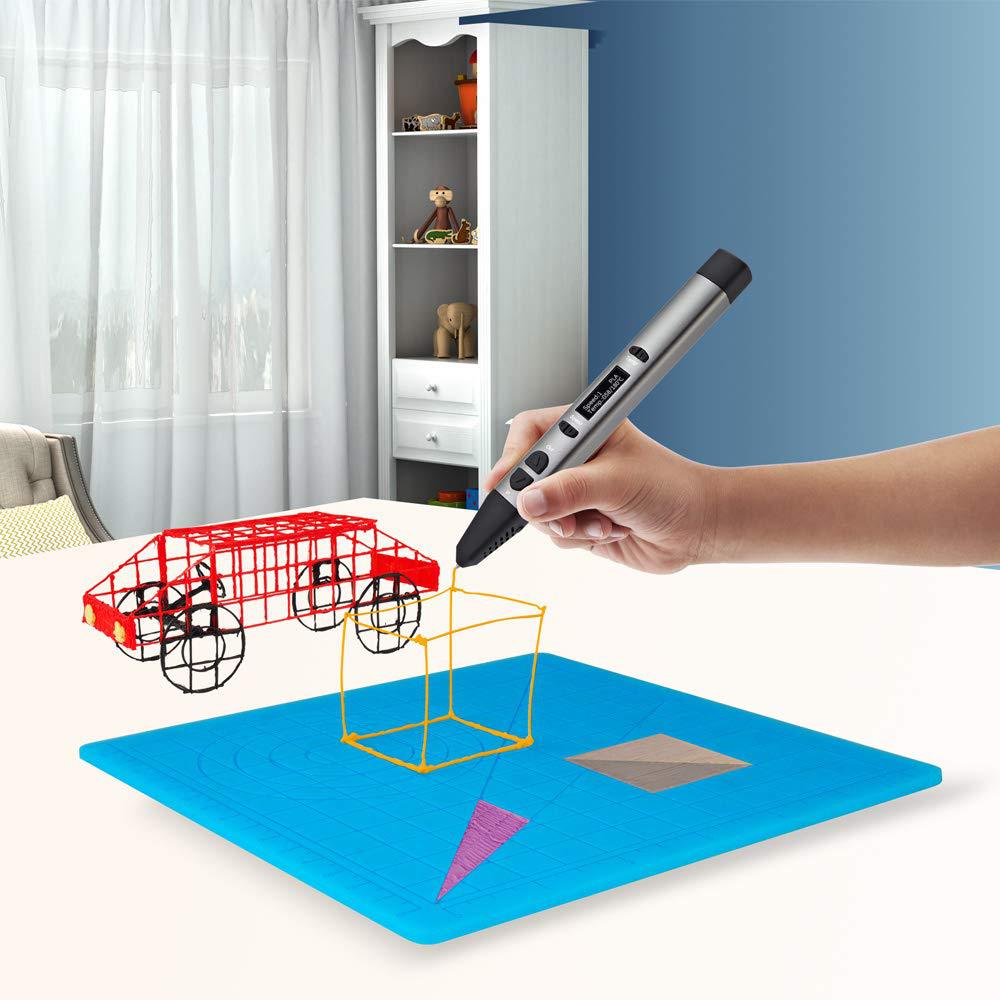 Almohadilla de diseño de silicona pluma de impresión 3D caliente transfronteriza DIY dibujo creativo estera de plantilla de silicona con cubierta de dedo resistente al calor