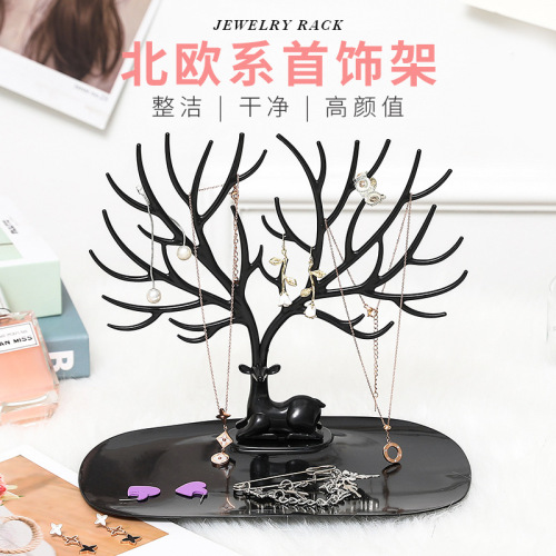 Deer Horn Bird Tree Earrings Display Rack Earring Stand Bracelet Accessories Storage Box Jewelry Stand