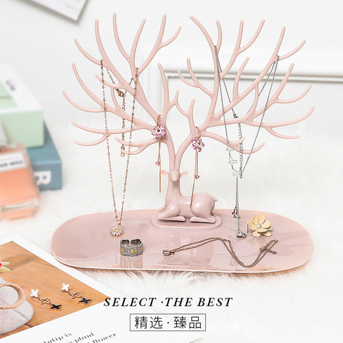 Deer Horn Bird Tree Earrings Display Rack Earring Stand Bracelet Accessories Storage Box Jewelry Stand
