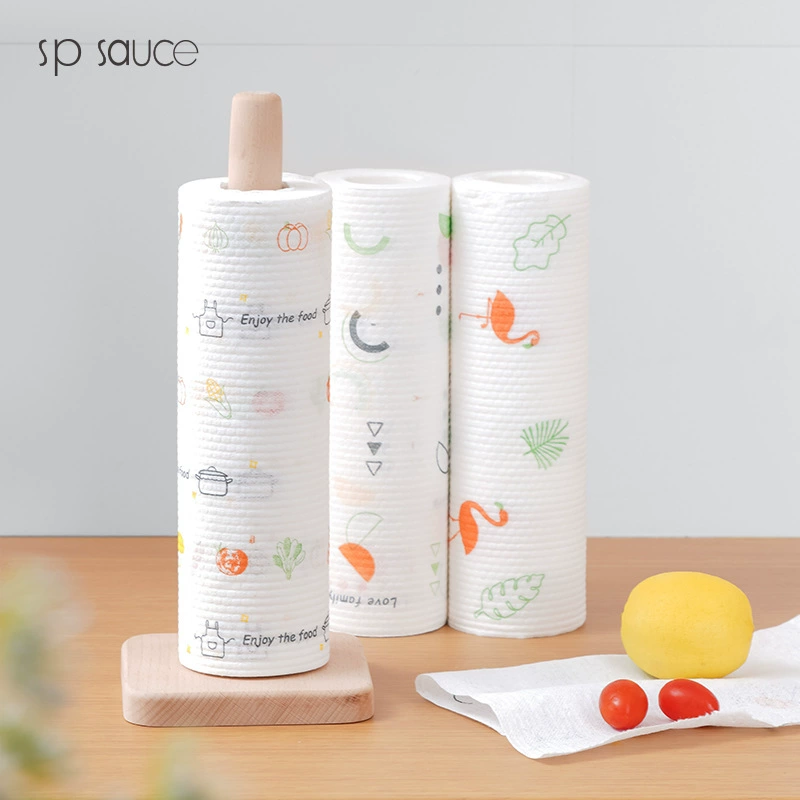 Ленивая тряпка для влажной и сухой уборки, кухонные принадлежности, бумажная утолщенная одноразовая салфетка для мытья посуды, бытовое нетканое полотенце