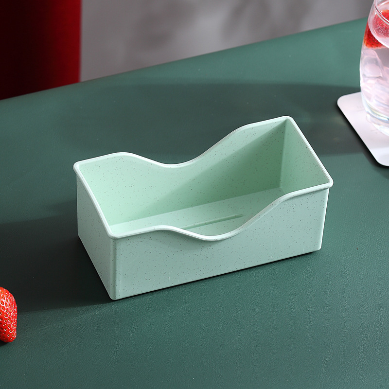 Caja de almacenamiento de plato de paja de trigo hogar creativo cocina plato de hueso Placa de pastel estante de almacenamiento caja de acabado resistente a la caída image 11