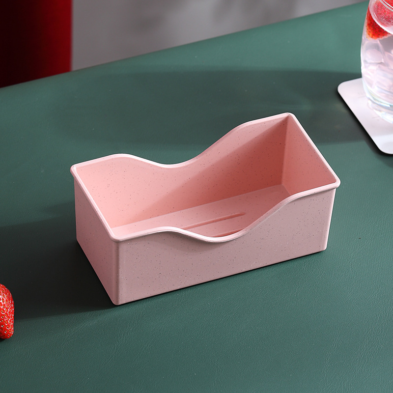 Caja de almacenamiento de plato de paja de trigo hogar creativo cocina plato de hueso Placa de pastel estante de almacenamiento caja de acabado resistente a la caída image 8