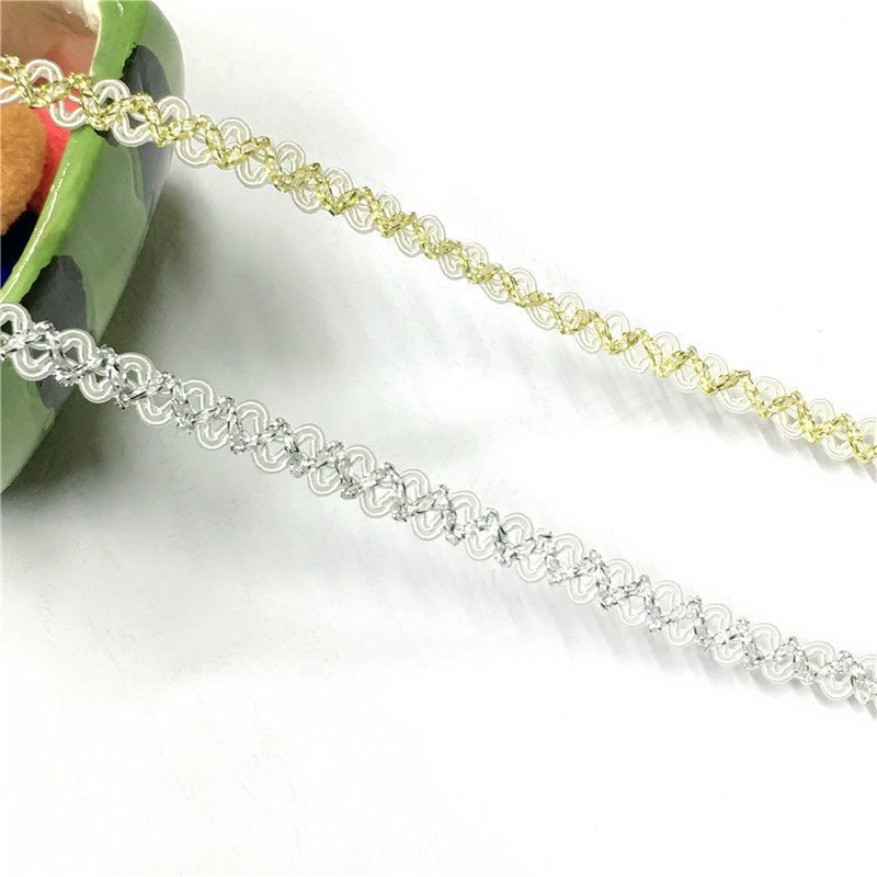 小香风镂空交叉金银丝花边 鞋帽箱包装饰 舞台装服装辅料优供