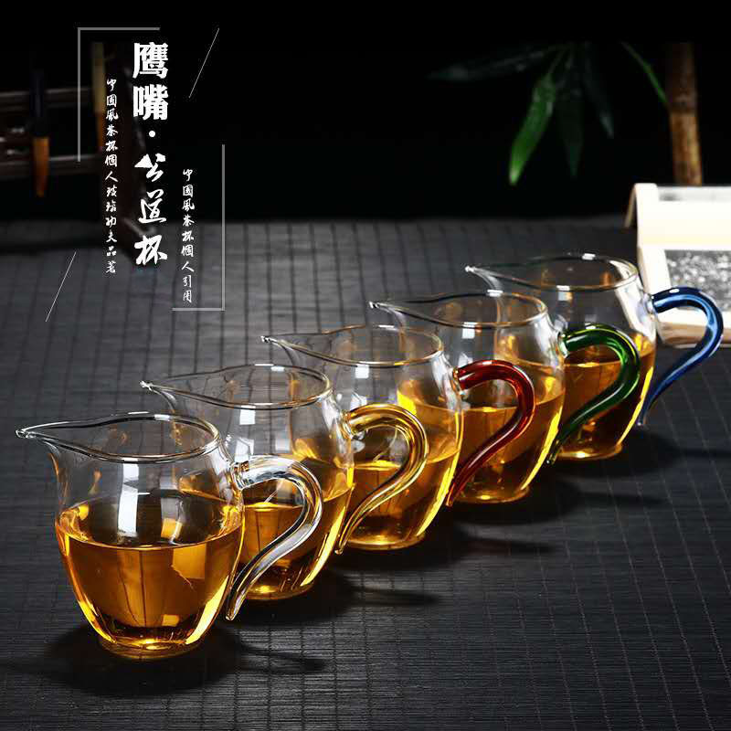 Handmade fair cup glass tea sea color handle cup thickened…