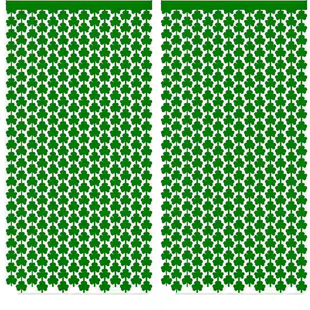 1 * 2M nuevo día de San Patricio día de Irlanda decoración verde trébol cortina de seda de lluvia suministros de decoración de fiesta