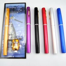 1米钢笔竿 金属鼓轮套装 冰钓 伸缩钓竿 渔具 迷你海竿 一件代发