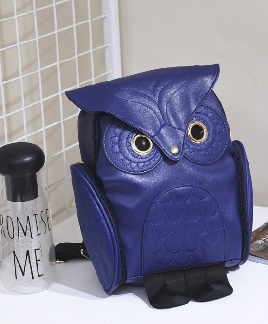 Comercio exterior estilo coreano pu relieve búho mochila nueva mujer de dibujos animados animal mochila viaje tendencia bolso de las mujeres