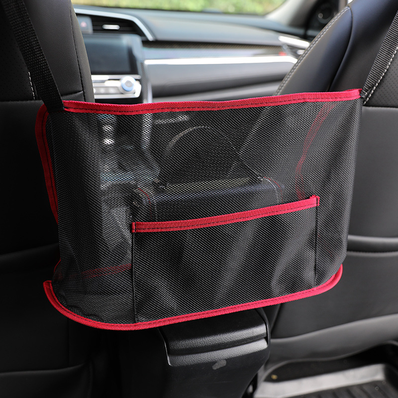 Asiento de coche red de almacenamiento bolsillo coche multifuncional bolsa de almacenamiento de bolsillo bolsa colgante suministros de coche rombo