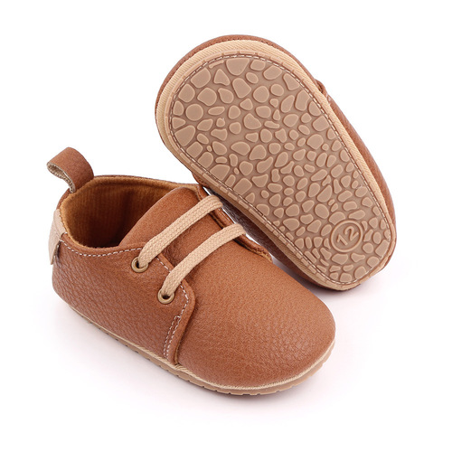 Newborn Baby Shoes for Baby Boy and Girl - Classic Leather Rubber