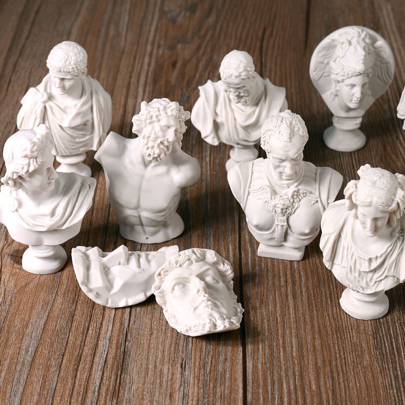 Resin crafts decoration art decoration sketch mini plaster statue Three-dimensional plaster statue Christmas gift