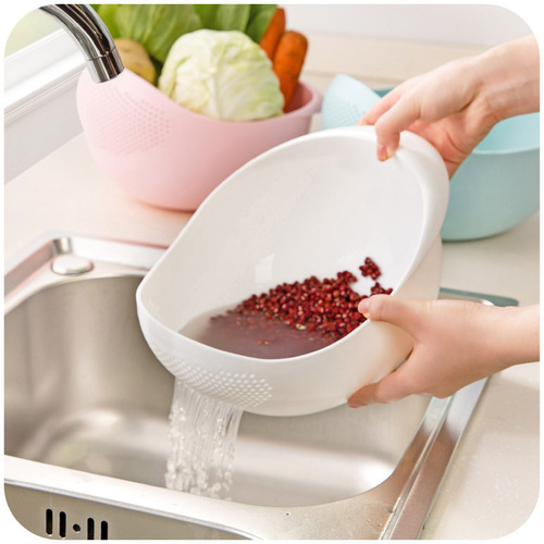 Rice washing machine, rice washing sieve, drain basket, kitchen supplies, household multi-functional thickened rice washing basin, plastic vegetable washing, fruit and vegetable basket